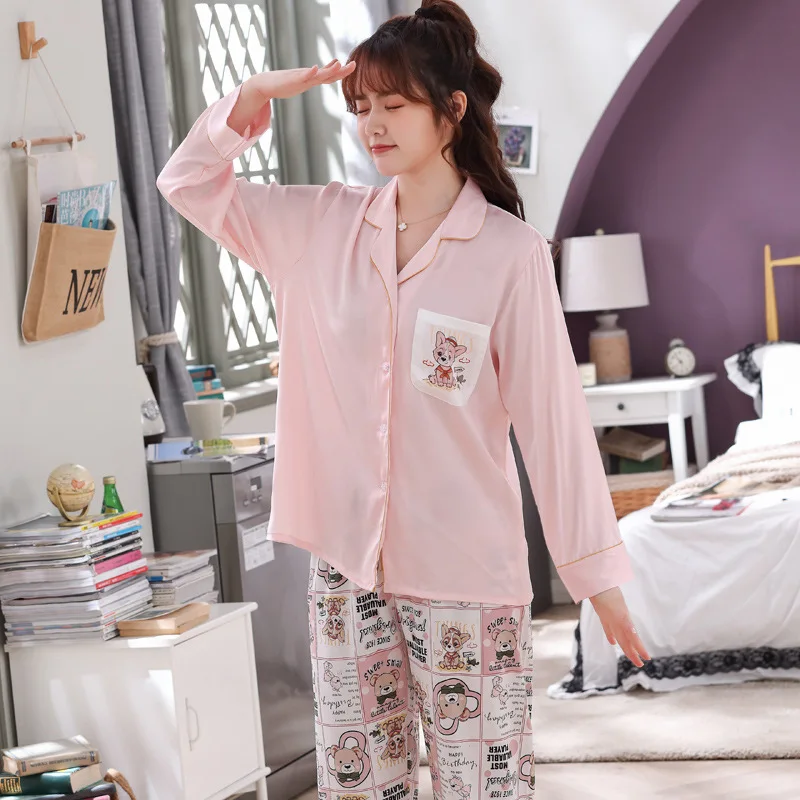2020 ice and snow silk digital printing girl trend ice silk pajamas Korean version home clothes women's net red factory wholesal, Customizes color
2020 ice and snow silk digital printing girl trend ice silk pajamas Korean version home clothes women's net red factory wholesal, Customizes color