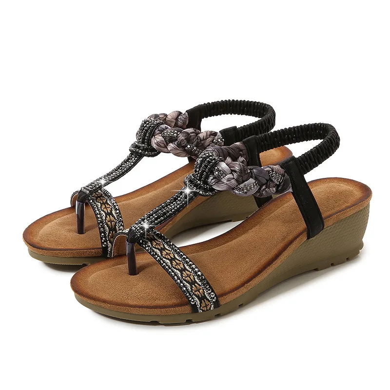 S848 2021 new retro ethnic bohemian slope with rhinestone casual comfortable women's shoes Sandals women
S848 2021 new retro ethnic bohemian slope with rhinestone casual comfortable women's shoes Sandals women