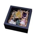 Natural Natural Pink Crystal Rough Crushed Stone Large Particles Unpolished 7 Chakra Mineral Standard Set