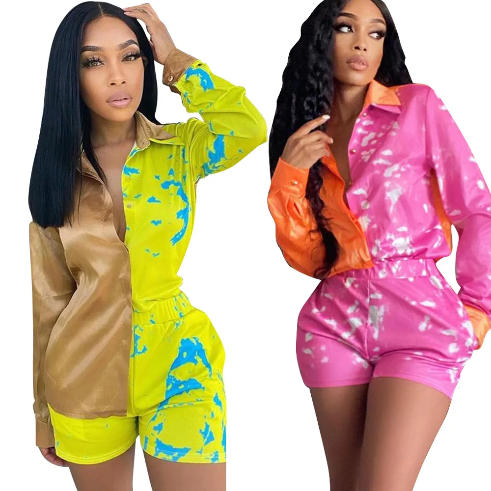 E-L9096 2021 Summer Women Clothing Fashion Long Sleeve Tie-dye Stitching Shorts Two-piece Suit Short Skirt Set
E-L9096 2021 Summer Women Clothing Fashion Long Sleeve Tie-dye Stitching Shorts Two-piece Suit Short Skirt Set
