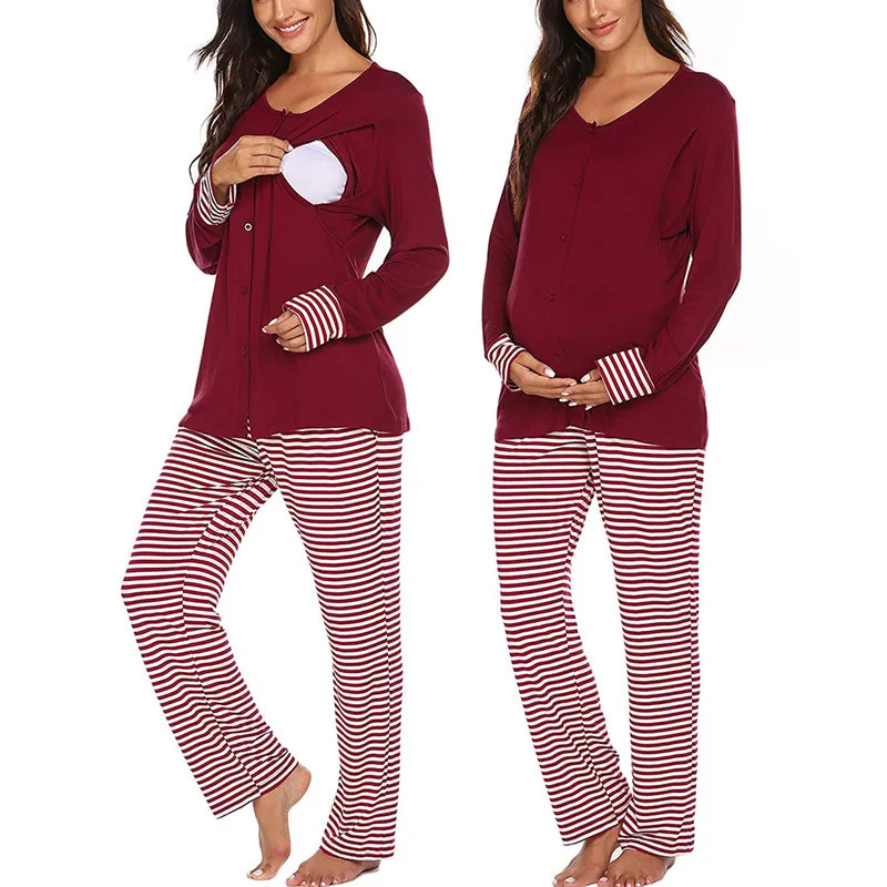 Maternity Nursing Pajamas Wholesale Plus Size 2XL Comfortable Maternity Pajamas For Breastfeeding Two Pieces Maternity Dresses
Maternity Nursing Pajamas Wholesale Plus Size 2XL Comfortable Maternity Pajamas For Breastfeeding Two Pieces Maternity Dresses