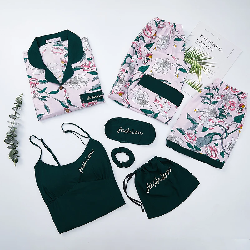 Viscose Casual Home Wear Women 7pcs Pajamas for Women Sleepwear Pyjamas nighty Sets
Viscose Casual Home Wear Women 7pcs Pajamas for Women Sleepwear Pyjamas nighty Sets