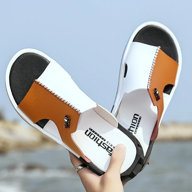 Sandals Men Summer Slippers 2020 Fashion Peep Toe PU Flip Flops Shoes Male Outdoor Non-slip Flat Beach Slides Big Size
Sandals Men Summer Slippers 2020 Fashion Peep Toe PU Flip Flops Shoes Male Outdoor Non-slip Flat Beach Slides Big Size