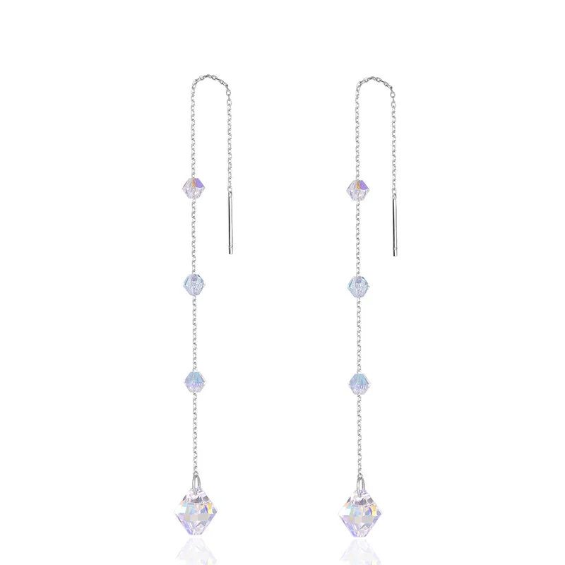 Woman Earrings Elegant 925 Sterling Silver Adjustable Long Crystal Earrings Fashion Girl Earrings gift
Woman Earrings Elegant 925 Sterling Silver Adjustable Long Crystal Earrings Fashion Girl Earrings gift