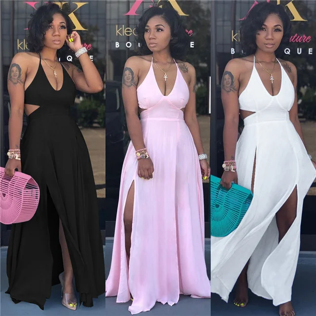 2021 Summer Hot Sale Solid Color Slim Night club Dress Sexy Suspender Leaking Back Hollow Long Dress, Picture showed
2021 Summer Hot Sale Solid Color Slim Night club Dress Sexy Suspender Leaking Back Hollow Long Dress, Picture showed