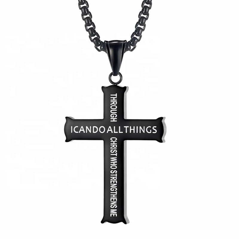 MECYLIFE Hiphop Pendant Necklace Philippian Verse Engraved Men's Christian Cross Pendant Necklace
MECYLIFE Hiphop Pendant Necklace Philippian Verse Engraved Men's Christian Cross Pendant Necklace