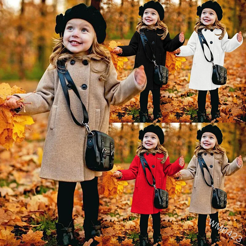 CS042 winter coat children fashion long sleeve kids coats girls solid double button fall jackets
CS042 winter coat children fashion long sleeve kids coats girls solid double button fall jackets