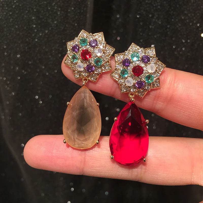 925 Sterling Silver Red Champagne Water Drop Big Zircon Stone Stud Earrings for Women Fashion Earrings Jewelry Gift Earrings
925 Sterling Silver Red Champagne Water Drop Big Zircon Stone Stud Earrings for Women Fashion Earrings Jewelry Gift Earrings