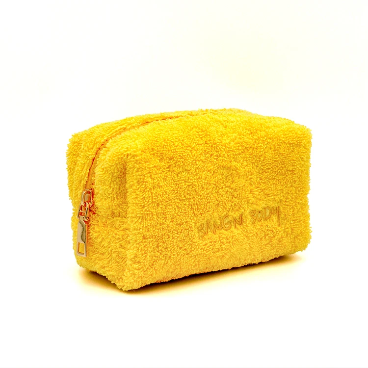 Eco Friendly Custom Size Terry Cosmetic Bag Women Yellow Soft Towelling Pouch, Customized
Eco Friendly Custom Size Terry Cosmetic Bag Women Yellow Soft Towelling Pouch, Customized