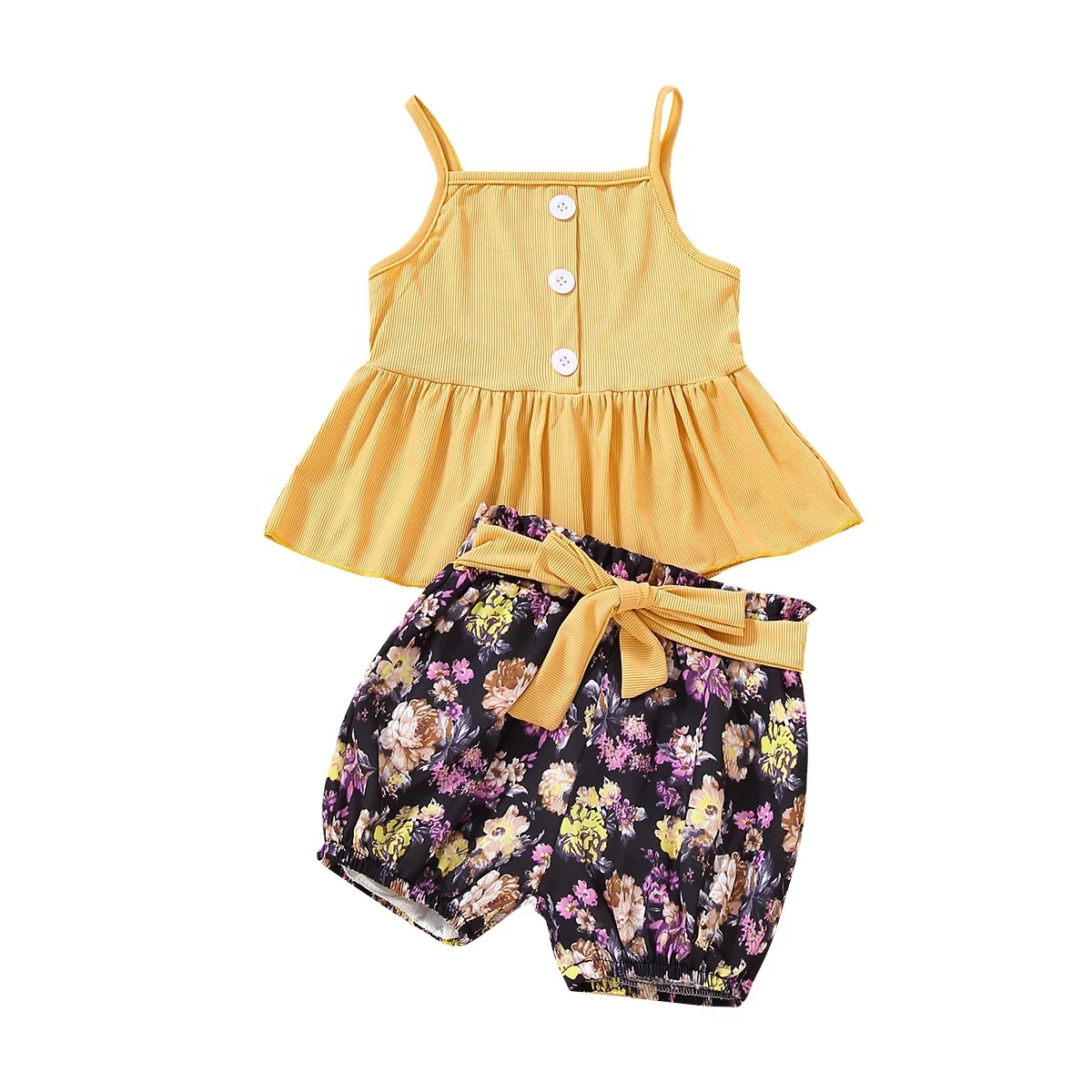 Girls Clothing Sets old Amazon Hot Selling Toddler Kid Girl Sling Dress Simple Flower Shorts Summer Clothes Set, Picture shows
Girls Clothing Sets old Amazon Hot Selling Toddler Kid Girl Sling Dress Simple Flower Shorts Summer Clothes Set, Picture shows