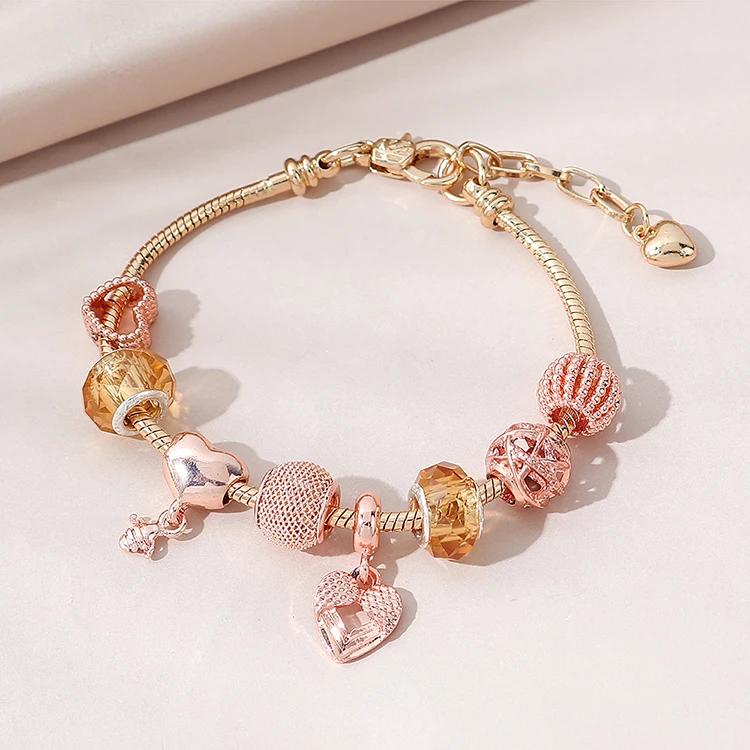 Luxury Shiny Rhinestone Crystal Heart Charms Bracelet Rose Gold Bling CZ Cubic Zirconia Heart Charm Bracelet For Women Party
Luxury Shiny Rhinestone Crystal Heart Charms Bracelet Rose Gold Bling CZ Cubic Zirconia Heart Charm Bracelet For Women Party