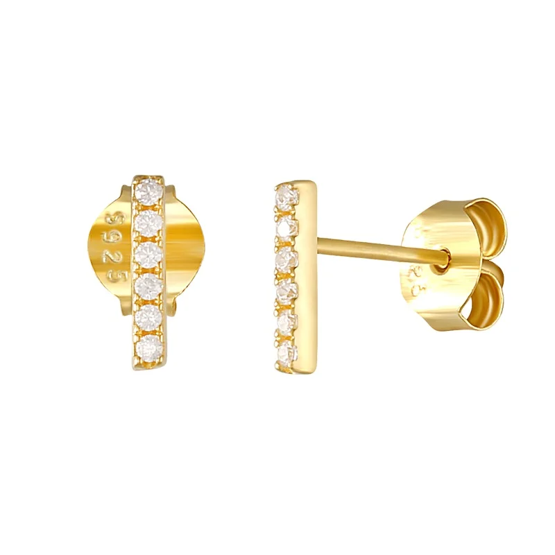 2022 NEW 925 Sterling Silver Minimalist stud cubic zirconia Long Bar shaped stud earring
2022 NEW 925 Sterling Silver Minimalist stud cubic zirconia Long Bar shaped stud earring