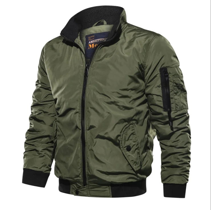 New fall men's solid-color jacket casual stand collar thickened flight jacket urban fashion coat
New fall men's solid-color jacket casual stand collar thickened flight jacket urban fashion coat
