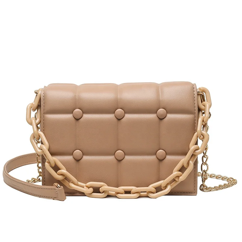 2021 Fashion Thick Chain Candy Color PU Bag for Girl Cross Shoulder Girl Purse Handbag Women Small Quilted Purse Handbags
2021 Fashion Thick Chain Candy Color PU Bag for Girl Cross Shoulder Girl Purse Handbag Women Small Quilted Purse Handbags