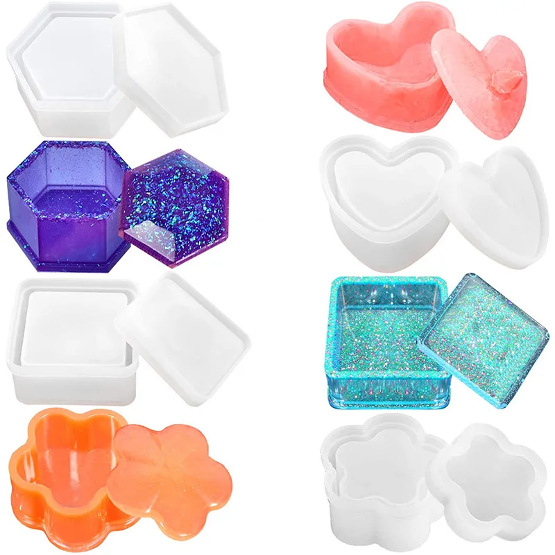 Crystal Epoxy A variety of traditional decorative storage hexagonal storage box silicone resin mold set, Picture
Crystal Epoxy A variety of traditional decorative storage hexagonal storage box silicone resin mold set, Picture