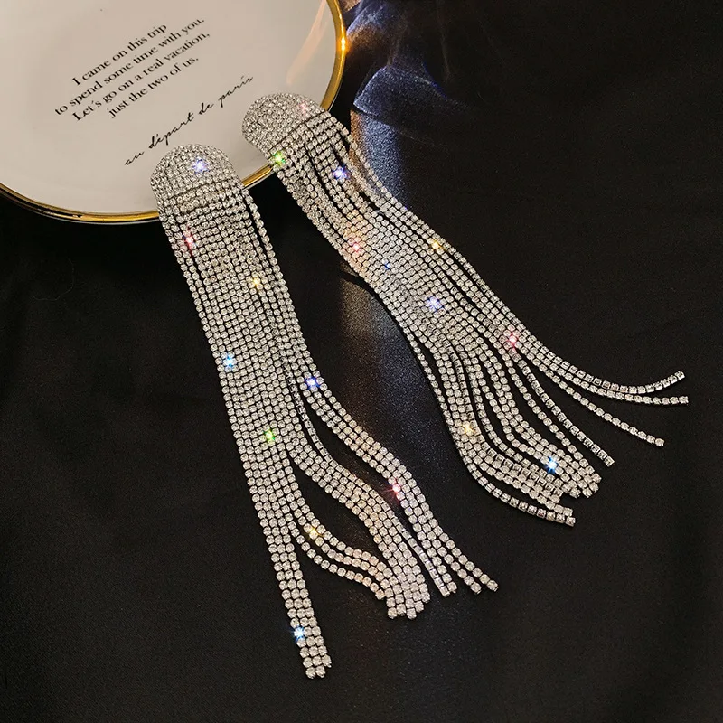 Drop Earrings Women Wholesale Silver Tennis Long Chain Earring Women Jewelry Crystal Luxury Style Korean Long Tassel Earrings
Drop Earrings Women Wholesale Silver Tennis Long Chain Earring Women Jewelry Crystal Luxury Style Korean Long Tassel Earrings