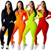 Green Spandex Womens 2 Piece Set Outfits Long Sleeve Hoodies with Hood +Long Pants Set Bodycon Tracksuits for Sale