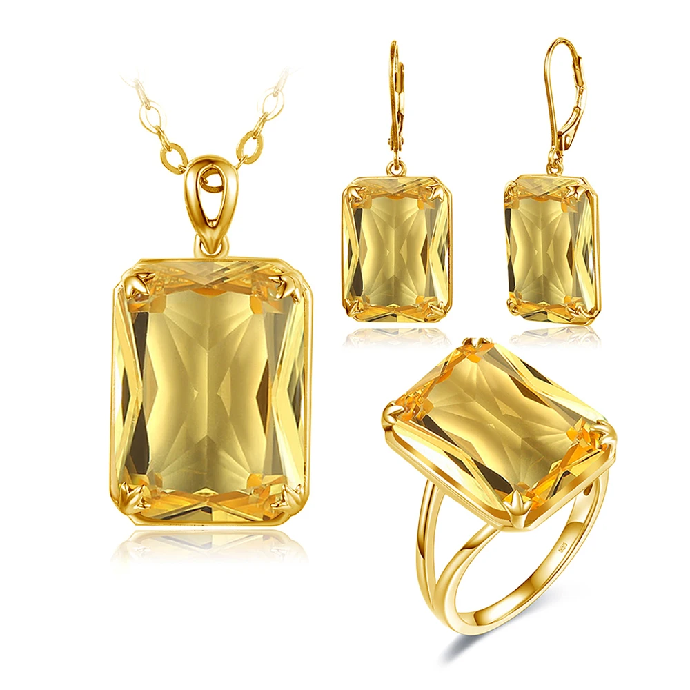 Luxury Dubai Jewelry Sets 24K Gold Plated Citrine Yellow Gemstone 925 Silver Bridal Wedding Jewelry Set Manufacturer
Luxury Dubai Jewelry Sets 24K Gold Plated Citrine Yellow Gemstone 925 Silver Bridal Wedding Jewelry Set Manufacturer