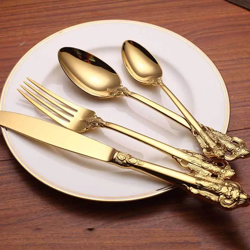 Hot Sale Luxury and Royal Cutlery Set Flatware Set Restaurant Hotel Tableware Spoons And Forks For Wedding Stainless Steel 18/10, Silver / gold/ rosa gold/ black
Hot Sale Luxury and Royal Cutlery Set Flatware Set Restaurant Hotel Tableware Spoons And Forks For Wedding Stainless Steel 18/10, Silver / gold/ rosa gold/ black