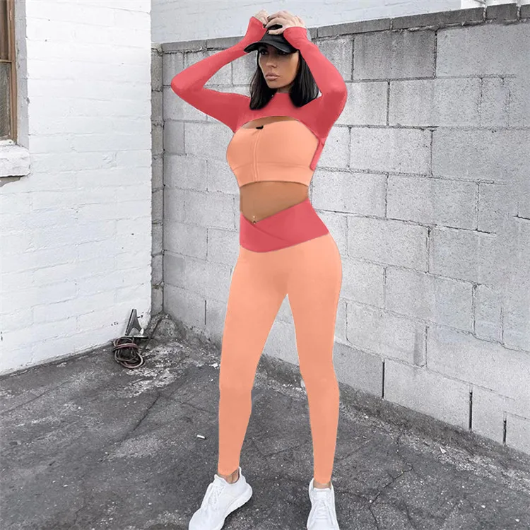 New Arrival Autumn Casual Long Sleeve Double Color Sportswear Ladies Two Piece Pants Set Women Crop Top 2 Piece Set
New Arrival Autumn Casual Long Sleeve Double Color Sportswear Ladies Two Piece Pants Set Women Crop Top 2 Piece Set