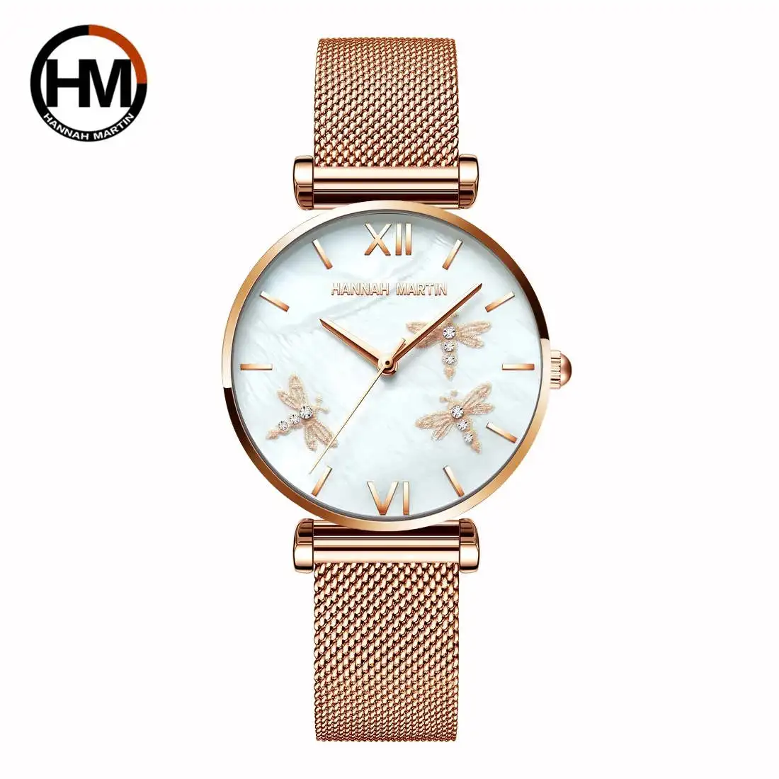 Hannah Martin 1531 3D Dragonfly Ladies Quartz Watch Steel Mesh Luxury Wrist Watches for Girls
Hannah Martin 1531 3D Dragonfly Ladies Quartz Watch Steel Mesh Luxury Wrist Watches for Girls
