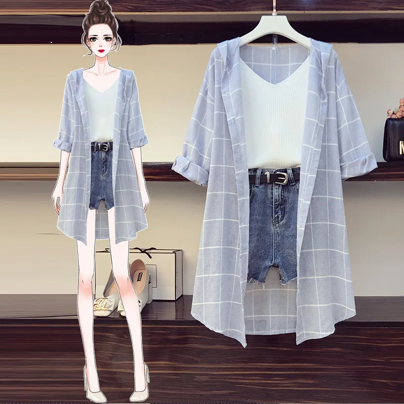 Plus size t-shirts 2021 summer new women's suit fashion women's shorts suit women's t shirt+denim shorts, Picture color
Plus size t-shirts 2021 summer new women's suit fashion women's shorts suit women's t shirt+denim shorts, Picture color