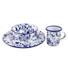 Dinner Plates Plate Joware Dinner Plates 10 Inch Speckle Blue Enamel Plate