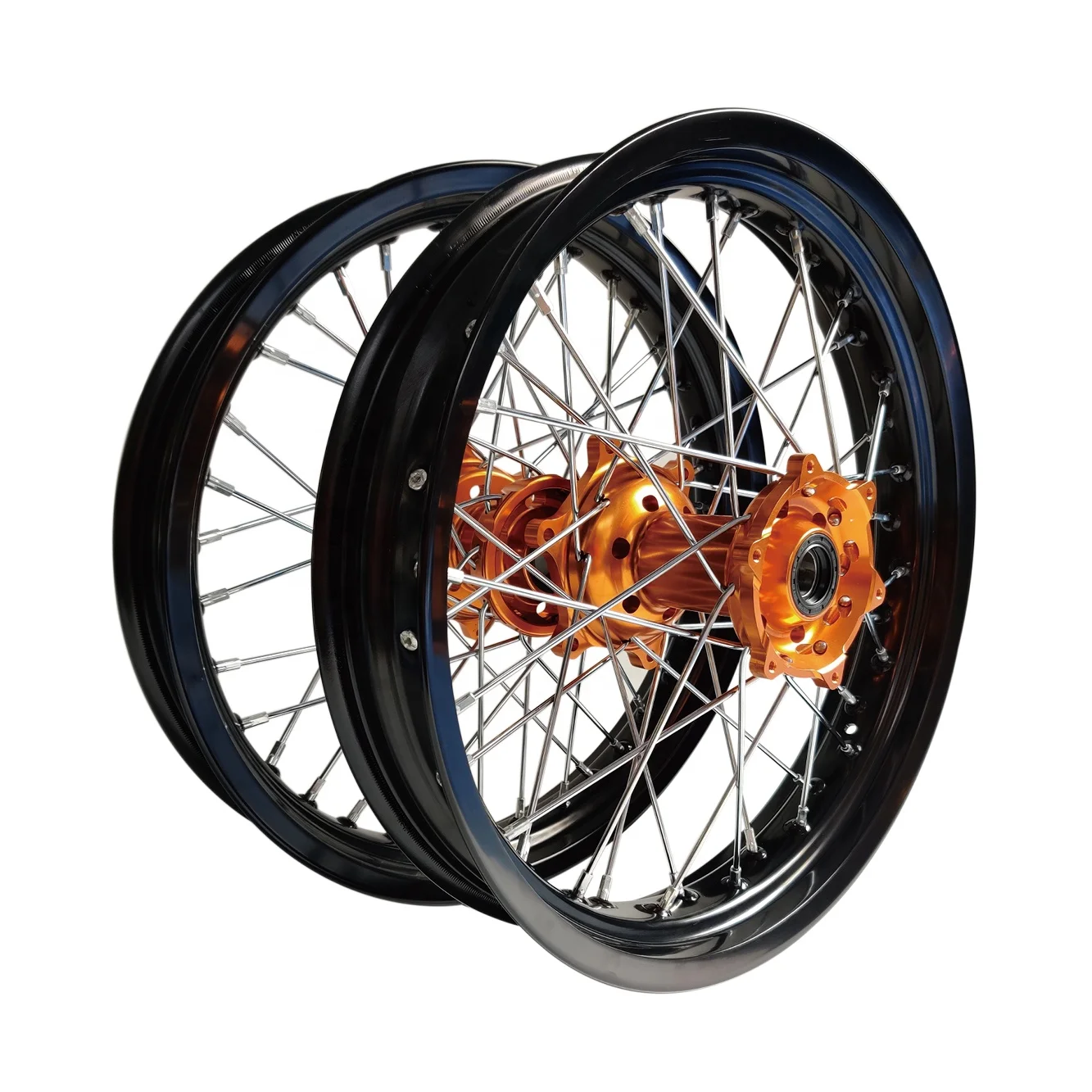 Customized 2.50-17 and 3.00x17 inch motorcycle alloy spoked wheels for SX250 Complete Wheel with Billet Hub