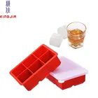 multiple colors silicone rubber ice cube tray with lid cover