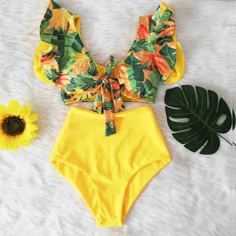 Sexy Bikinis 2020 New Double Shoulder Ruffle Bikini Set High Waist Swimwear Women Swimsuit V-Neck Bathing Suit Beach Wear Swim
Sexy Bikinis 2020 New Double Shoulder Ruffle Bikini Set High Waist Swimwear Women Swimsuit V-Neck Bathing Suit Beach Wear Swim