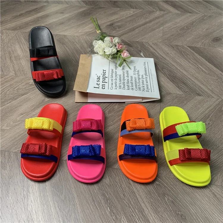 Hot Summer Slides Slippers For Women Flat Knit Double Bows Ladies Sandals Multi Colors, Customized color
Hot Summer Slides Slippers For Women Flat Knit Double Bows Ladies Sandals Multi Colors, Customized color
