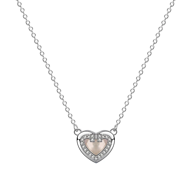 2020 Heart Necklace Fashion Women Jewelry Shell stone Zircon Heart Pendant Necklace 925 Sterling SIlver
2020 Heart Necklace Fashion Women Jewelry Shell stone Zircon Heart Pendant Necklace 925 Sterling SIlver