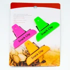 2 Large & 3 Small Bag Chips SNACK seal Clip Bar Party Kitchen Pantry Sturdy Spring Clip Neon Colors Value Set Clips