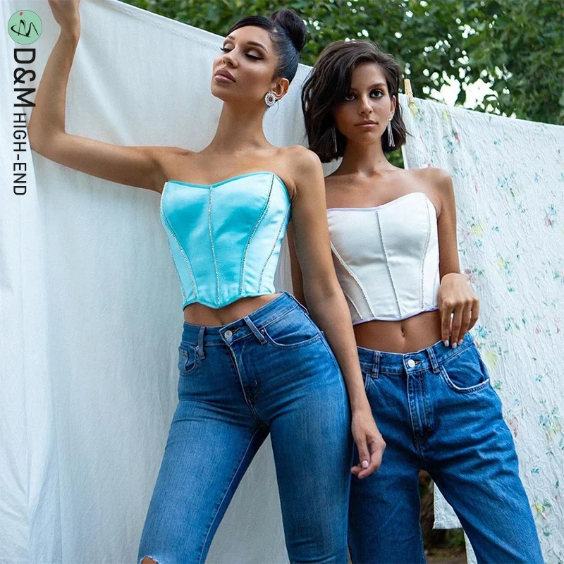D&M Early Fall Fashion Shiny Rhinestone Tank Top Woman Patchwork Sexy Bodycon Vest Satin Nightclub Style Tube Women's Crop Tops, Customized color
D&M Early Fall Fashion Shiny Rhinestone Tank Top Woman Patchwork Sexy Bodycon Vest Satin Nightclub Style Tube Women's Crop Tops, Customized color