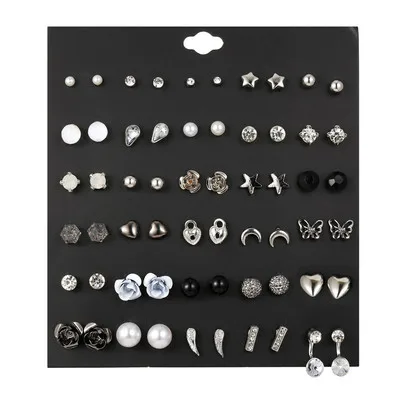 NUORO Simple Multiple Pearl Heart Earrings Set For Women Girl Gifts Jewelry 30Pair/Lot Mixed Round Ball Bow Zircon Stud Earrings
NUORO Simple Multiple Pearl Heart Earrings Set For Women Girl Gifts Jewelry 30Pair/Lot Mixed Round Ball Bow Zircon Stud Earrings