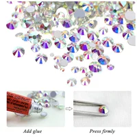 

Free Sample Factory Loose Glass Strass Crystal AB Flatback Non Hot Fix Nail Art Rhinestones Manufacturer for Nail Art Decoration