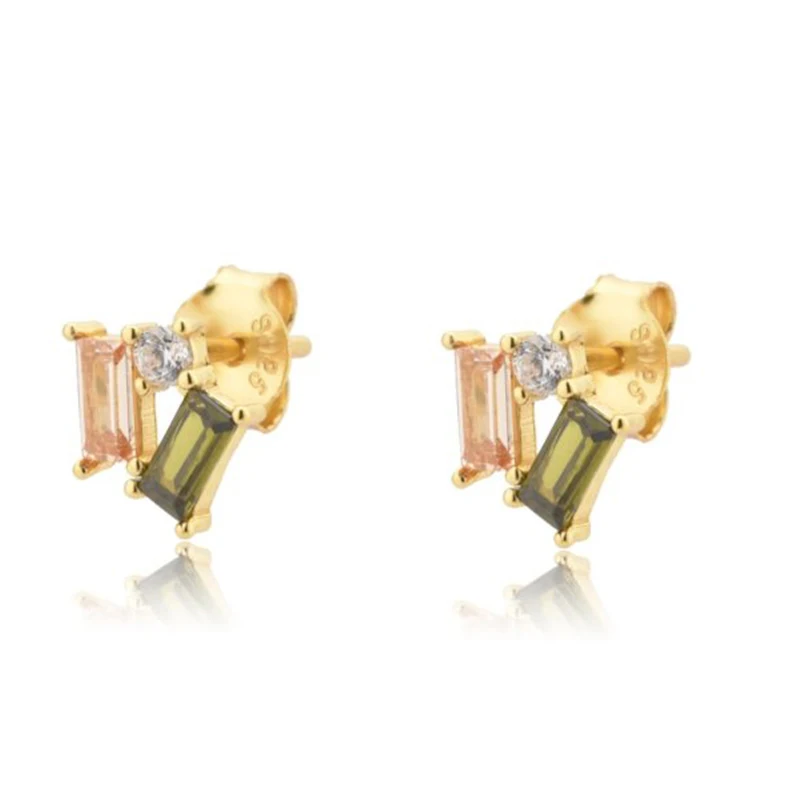 S925 sterling silver jewellery INS style fashion colorful zircon rhodium plated stud earrings
S925 sterling silver jewellery INS style fashion colorful zircon rhodium plated stud earrings