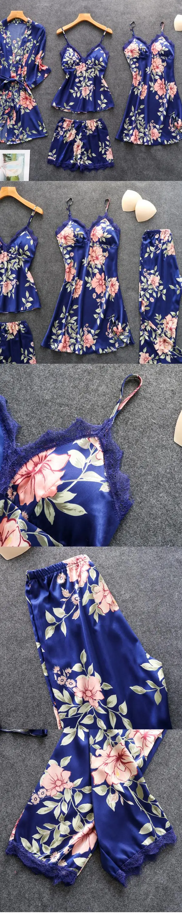 Wedding Bridal Robe Nighty For Honeymoon Loungewear Satin Bridesmaid Floral Robe