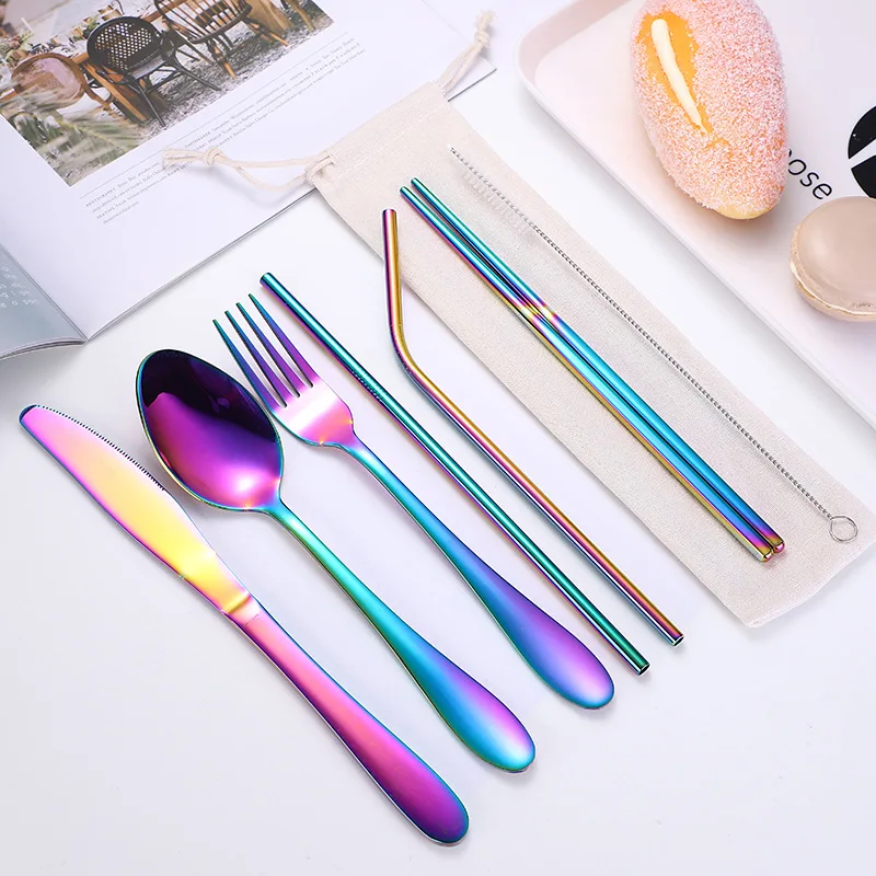 Travel camping cutlery set portable reusable stainless steel spoon fork straw and cleaning brush with case, Pink,green,red,black
Travel camping cutlery set portable reusable stainless steel spoon fork straw and cleaning brush with case, Pink,green,red,black