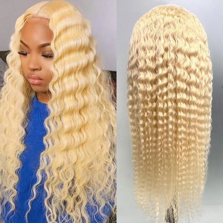 613 lace front wigs 13x4 deep wave lace front wig transparent hd lace wigs brazilian 100% Human Hair, Blonde
613 lace front wigs 13x4 deep wave lace front wig transparent hd lace wigs brazilian 100% Human Hair, Blonde