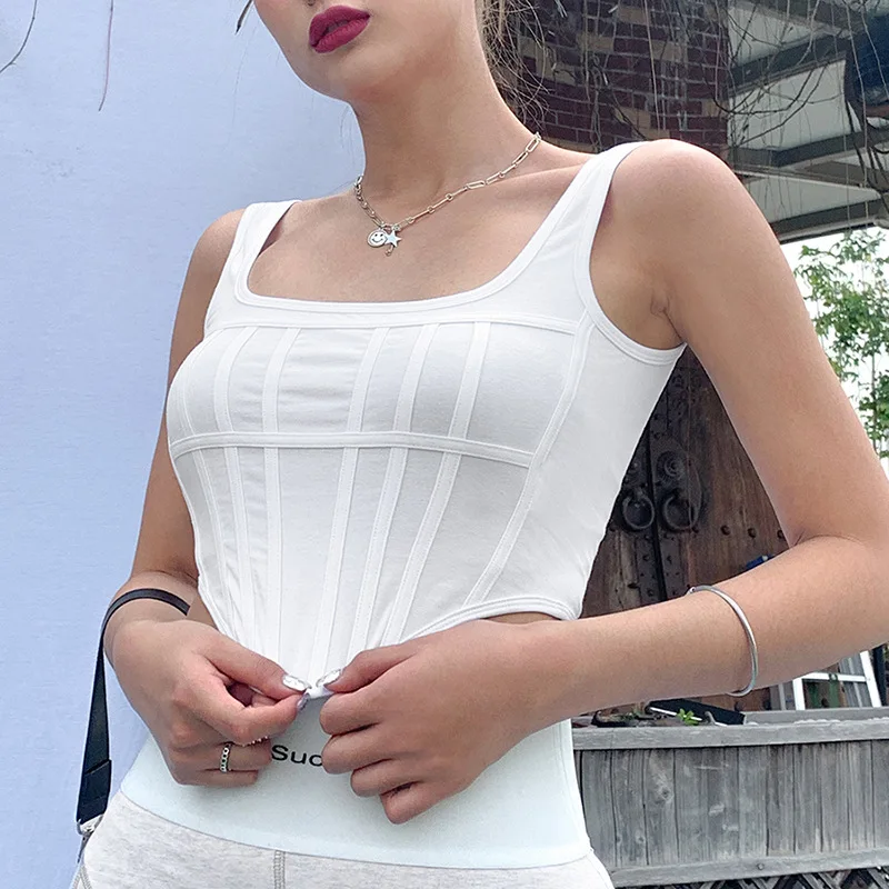 Wholesale 2020 new trendy tank tops women girls sexy sleeveless stripe fitness white crop top, Picture
Wholesale 2020 new trendy tank tops women girls sexy sleeveless stripe fitness white crop top, Picture