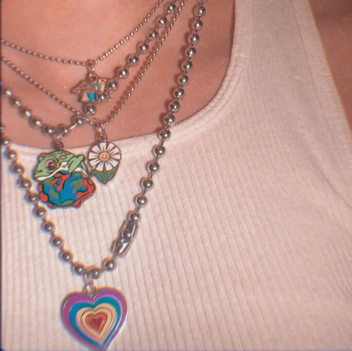 NUORO Y2K Jewelry Vintage 90s Style Choker Necklace Aesthetics For Women Metal Goth Butterfly Charms Rainbow Heart Necklace, Sliver
NUORO Y2K Jewelry Vintage 90s Style Choker Necklace Aesthetics For Women Metal Goth Butterfly Charms Rainbow Heart Necklace, Sliver