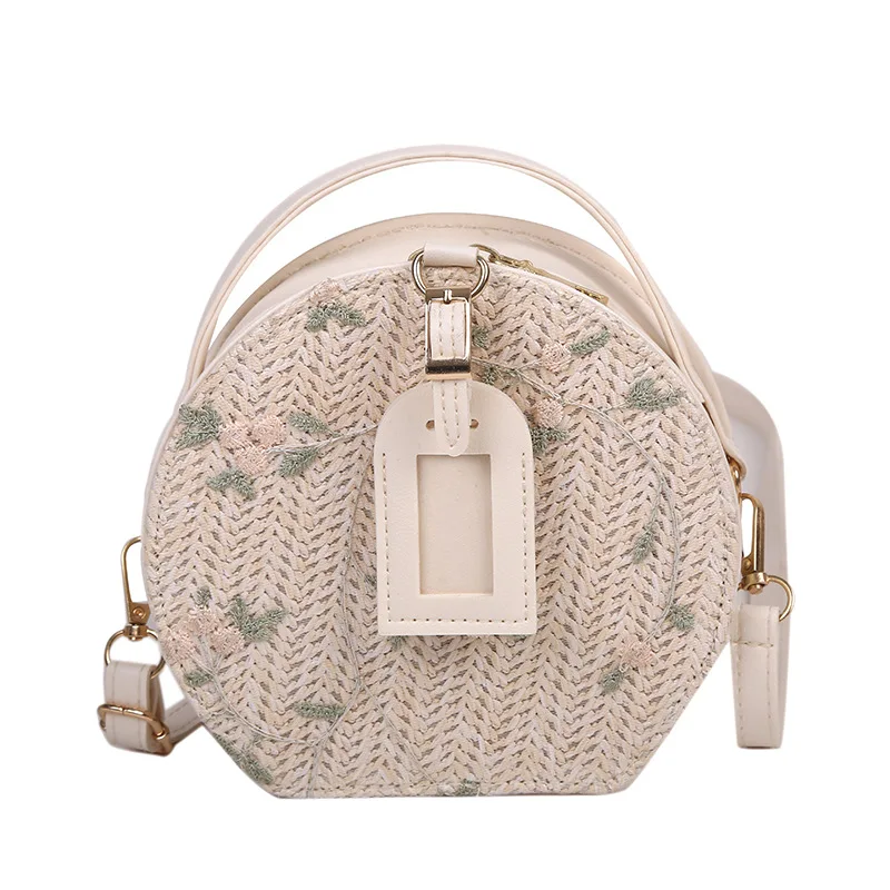 SP809 2021 new small flower embroidery straw woven handbag shoulder messenger small round bag for women, Picture shown
SP809 2021 new small flower embroidery straw woven handbag shoulder messenger small round bag for women, Picture shown
