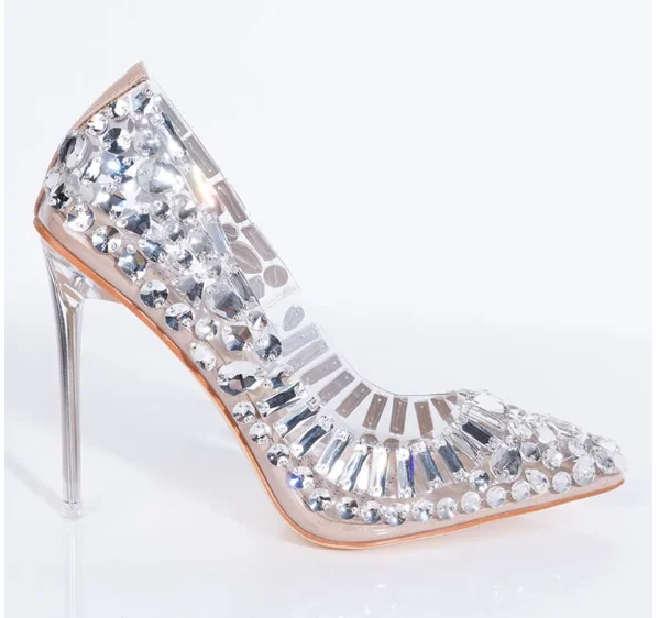 Glittering high heels Custom Rhinestones latest design fashion style crystal rhinestones pumps high heel PVC shoes for women, Nude
Glittering high heels Custom Rhinestones latest design fashion style crystal rhinestones pumps high heel PVC shoes for women, Nude