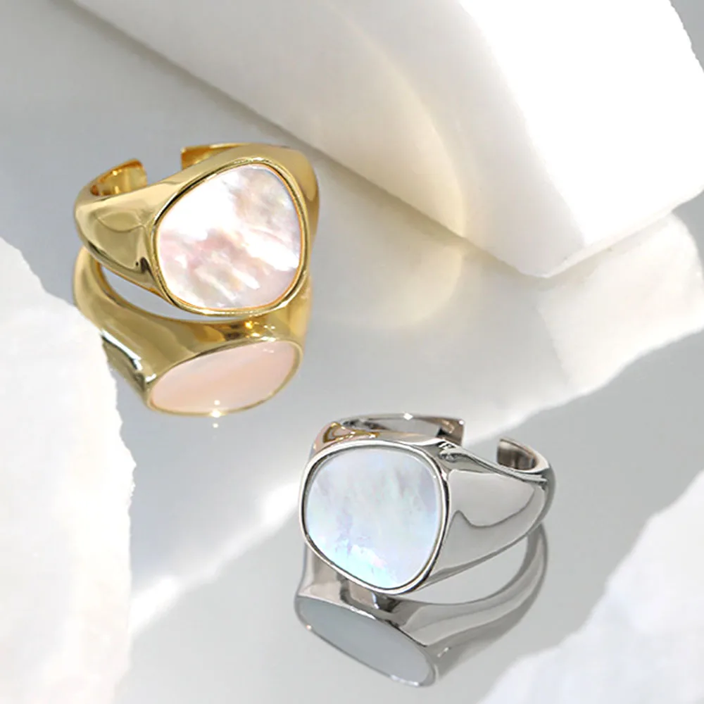 Women 925 Sterling Silver New Design Shell Finger Rings Adjustable Size Irregular Shape Jewelry 18k Gold Plated
Women 925 Sterling Silver New Design Shell Finger Rings Adjustable Size Irregular Shape Jewelry 18k Gold Plated