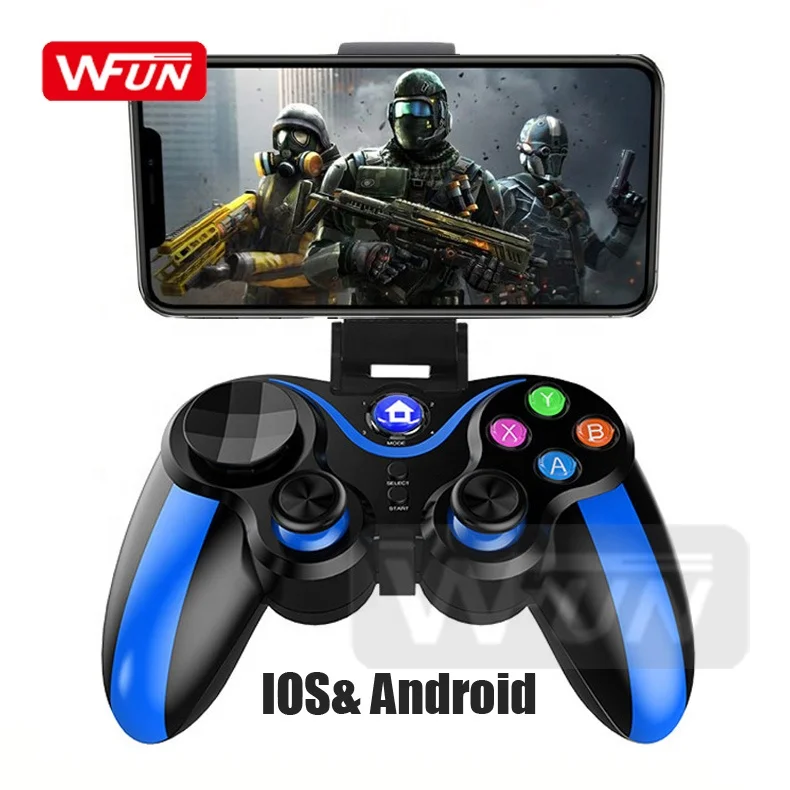

New Joystick Mobile Game Controller for Pubg Gamepad Game Handle Wireless for iOS/Windows/ps3/Android, Blue/red