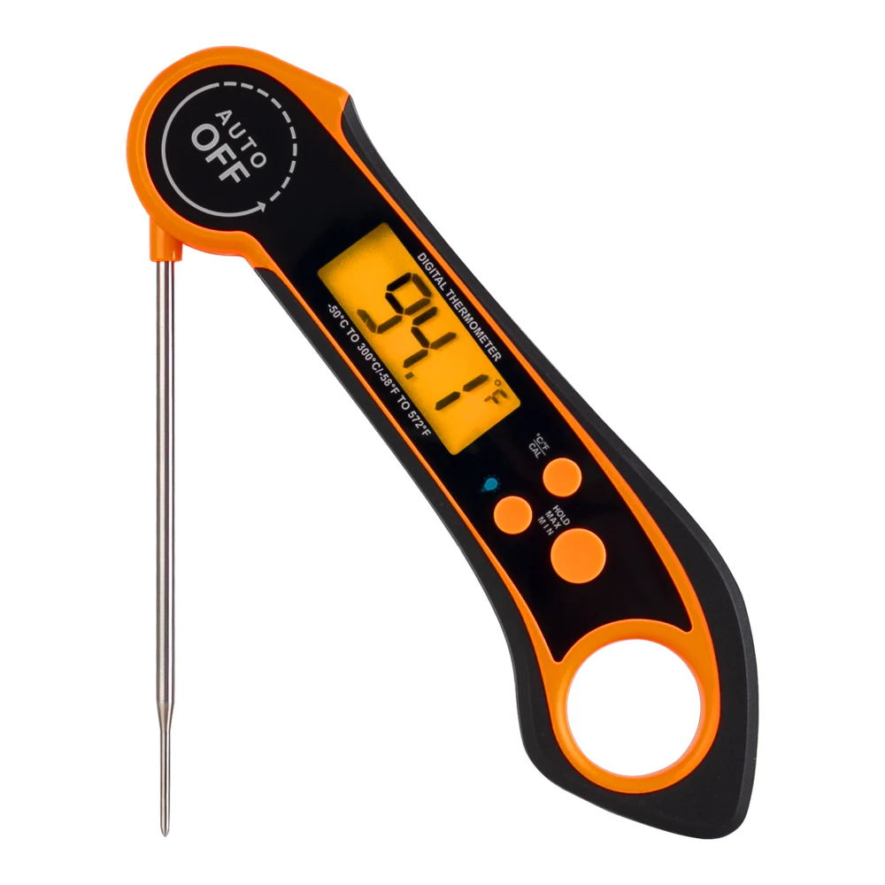 Barbecue meat cooking food thermometer, waterproof quick-reading folding meat thermometer with magnet on the back
Barbecue meat cooking food thermometer, waterproof quick-reading folding meat thermometer with magnet on the back
