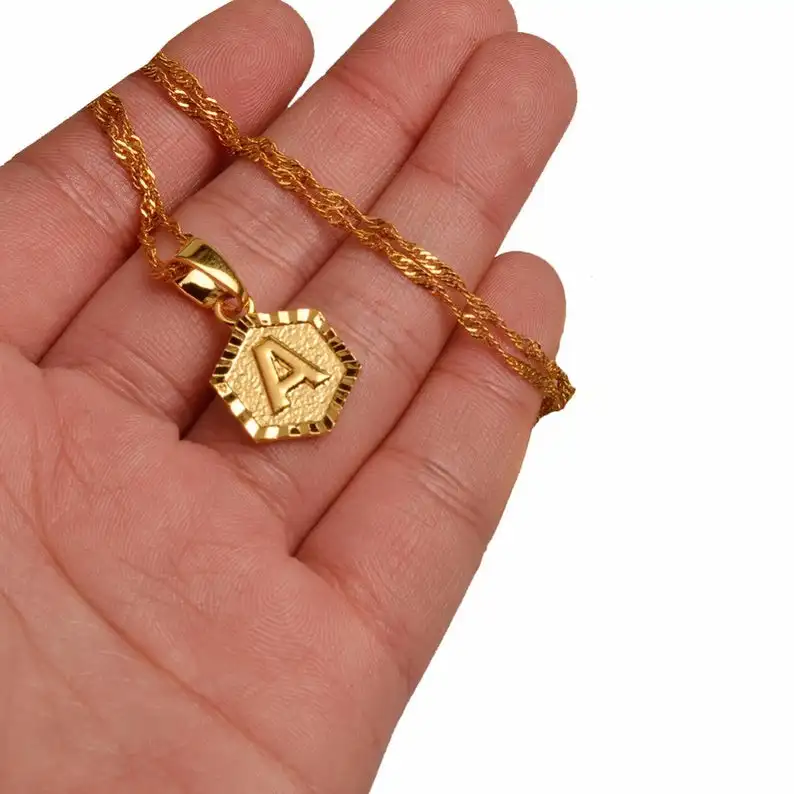 Gold Plated Pendant Charm Name Necklace Stainless Steel Personalized Letter Initial Necklace
Gold Plated Pendant Charm Name Necklace Stainless Steel Personalized Letter Initial Necklace