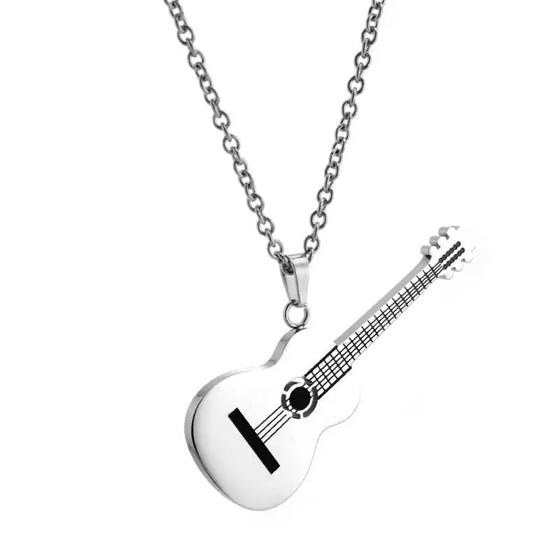 Men Stainless Steel Titanium Guitar Pendant Necklace Musical instruments charm Necklace
Men Stainless Steel Titanium Guitar Pendant Necklace Musical instruments charm Necklace