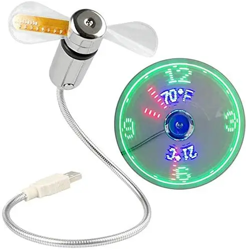 New USB Clock Fan with Real Temperature Display Flexible LED Clock Thermometer Fan with Celsius and Fahrenheit Stock
New USB Clock Fan with Real Temperature Display Flexible LED Clock Thermometer Fan with Celsius and Fahrenheit Stock